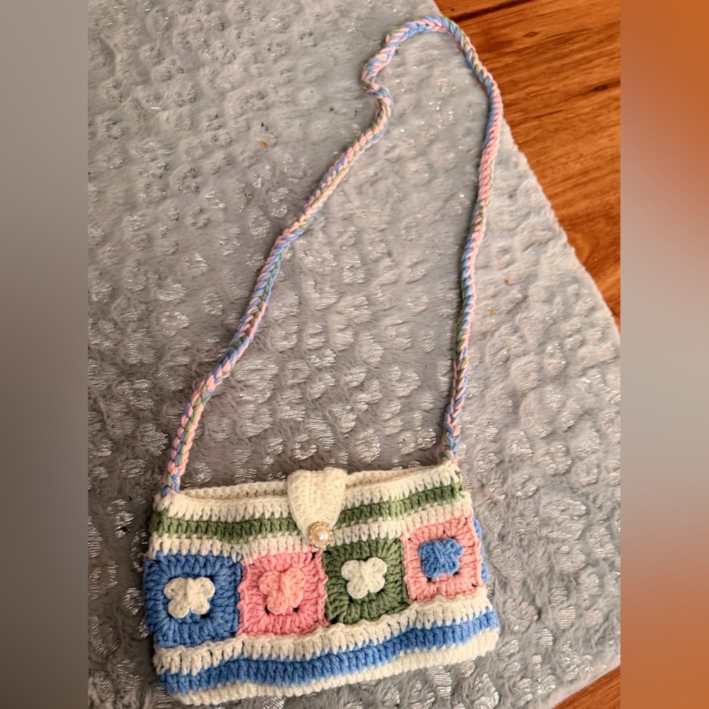 Colorful Crochet Shoulder Bag